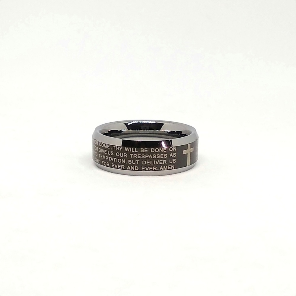 Size 10 Gunmetal  the Lord's Prayer Ring